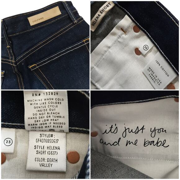 GRLFRND unfinished Helena denim jeans shorts in Death Valley Size 23 NEW - Picture 6 of 6